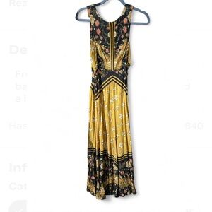 FREE PEOPLE Backless Maxi Dress in Yellow and Black